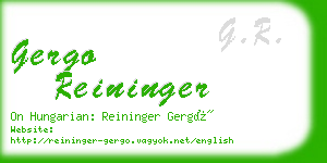 gergo reininger business card